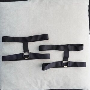Black  Double-Ring Strappy leg Harness Pair